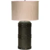 Barrel 29 Inch 150.00 Watt Vintage Leather Table Lamp Portable Light