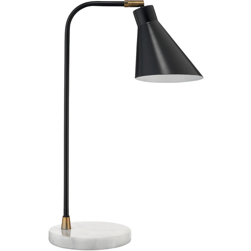 Chronicle 20 Inch 60.00 Watt Black / Antique Brass / White Marble Task Lamp Portable Light 1 Chronicle 20 Inch 60.00 Watt Black / Antique Brass / White Marble Task Lamp Portable Light