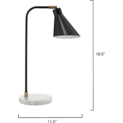 Chronicle 20 Inch 60.00 Watt Black / Antique Brass / White Marble Task Lamp Portable Light 6 Chronicle 20 Inch 60.00 Watt Black / Antique Brass / White Marble Task Lamp Portable Light -Home Decorate Shop 1chro tlbk 5