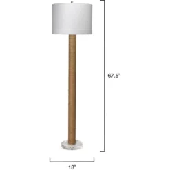 Cylinder Jute 68 Inch 150.00 Watt Rope Floor Lamp Portable Light