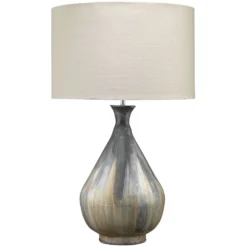 Daybreak 28 Inch 150.00 Watt Grey Enameled Metal Table Lamp Portable Light