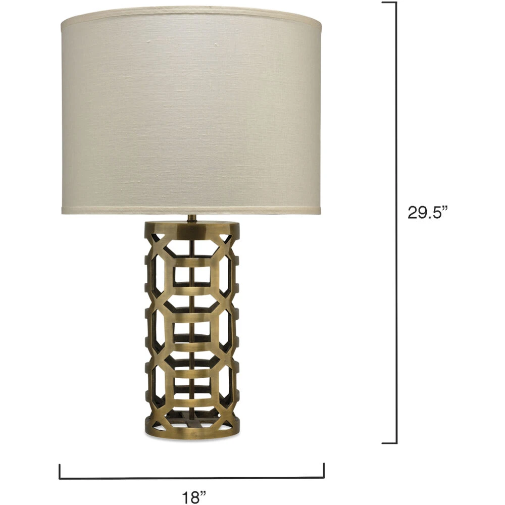 Labyrinth 30 Inch 150.00 Watt Antique Brass Metal Table Lamp Portable Light 3 Labyrinth 30 Inch 150.00 Watt Antique Brass Metal Table Lamp Portable Light - Image 3
