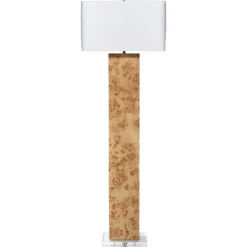 Parallel 63.25 Inch 150 Watt Natural Burl Wood Floor Lamp Portable Light