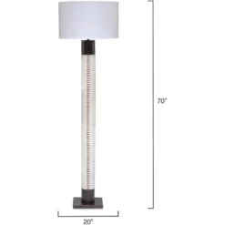 Sheridan 70 Inch 150.00 Watt White Hide & Oil Rubbed Bronze Metal Floor Lamp Portable Light -Home Decorate Shop 1sher flwh 2