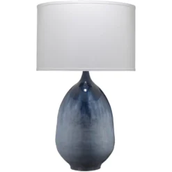 Twilight 35 Inch 150.00 Watt Blue Ombre Enameled Metal Table Lamp Portable Light
