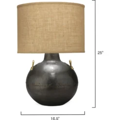 Two Handled Kettle 25 Inch 150.00 Watt Iron Table Lamp Portable Light -Home Decorate Shop 1twoh tlir 5