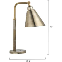 Vilhelm 19 Inch 60.00 Watt Antique Silver And Antique Brass Task Lamp Portable Light -Home Decorate Shop 1vilh tlab 5