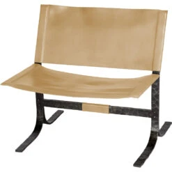Alessa Cashew Leather And Black Sling Chair