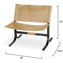 Alessa Cashew Leather And Black Sling Chair -Home Decorate Shop 20ales chca 2