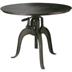 Americana 38 X 36 Inch Gun Metal Crank Table