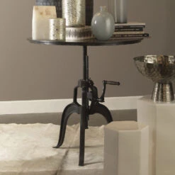Americana 38 X 36 Inch Gun Metal Crank Table -Home Decorate Shop 20amer crank 3