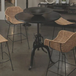 Americana 38 X 36 Inch Gun Metal Crank Table -Home Decorate Shop 20amer crank 4