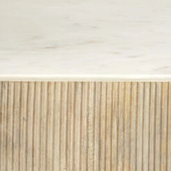 Argan 20 X 17 Inch Natural Wood & White Marble Table, Hexagon -Home Decorate Shop 20arga mdwh 3