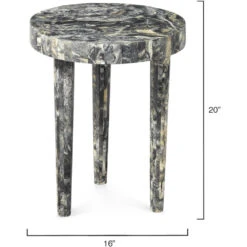 Artemis 20 X 16 Inch Black Resin Side Table 6 Artemis 20 X 16 Inch Black Resin Side Table -Home Decorate Shop 20arte lgbk 2
