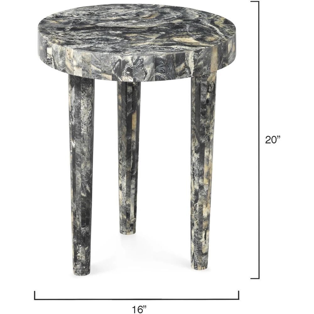Artemis 20 X 16 Inch Black Resin Side Table 3 Artemis 20 X 16 Inch Black Resin Side Table - Image 3