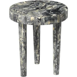 Artemis 16 X 14 Inch Black Resin Side Table