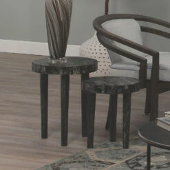 Artemis 16 X 14 Inch Black Resin Side Table -Home Decorate Shop 20arte smbk 8