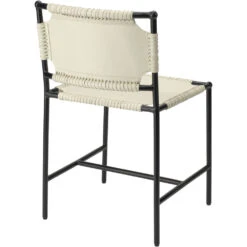 Asher Off White Leather & Black Forged Iron Dining Chair -Home Decorate Shop 20ashe dcwh 5