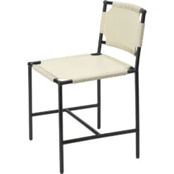 Asher Off White Leather & Black Forged Iron Dining Chair -Home Decorate Shop 20ashe dcwh 6