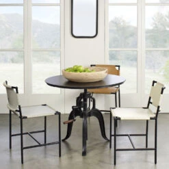 Asher Off White Leather & Black Forged Iron Dining Chair -Home Decorate Shop 20ashe dcwh 9