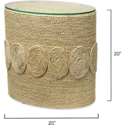 Barbados Oval 20 X 20 Inch Off-White Side Table -Home Decorate Shop 20barb stow 5