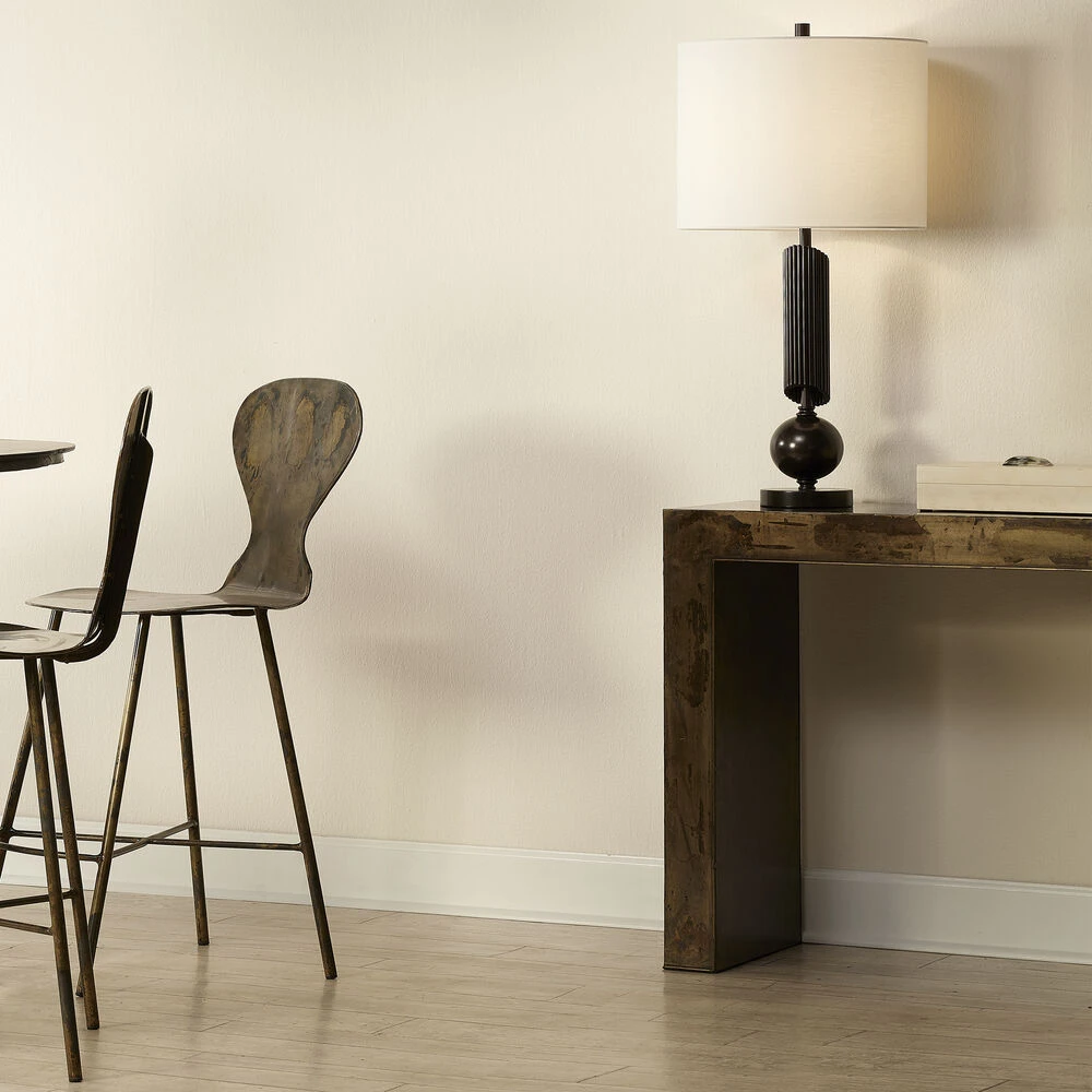 Charlemagne 48 X 15 Inch Acid Washed Metal Console Table 3 Charlemagne 48 X 15 Inch Acid Washed Metal Console Table - Image 3