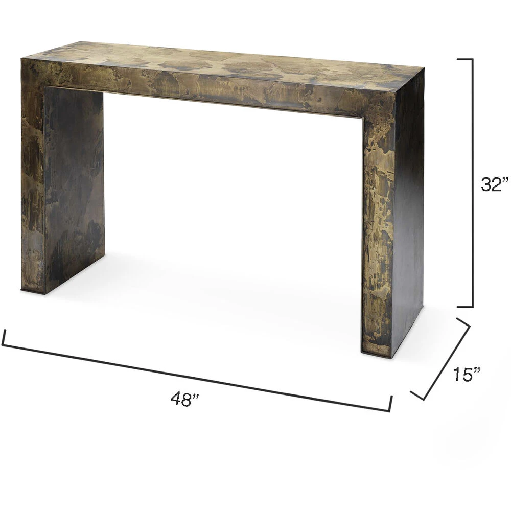 Charlemagne 48 X 15 Inch Acid Washed Metal Console Table 6 Charlemagne 48 X 15 Inch Acid Washed Metal Console Table - Image 6
