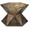 Crown 24 X 21 Inch Acid Washed Metal Side Table