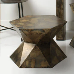 Crown 24 X 21 Inch Acid Washed Metal Side Table 7 Crown 24 X 21 Inch Acid Washed Metal Side Table -Home Decorate Shop 20crow lgaw 2