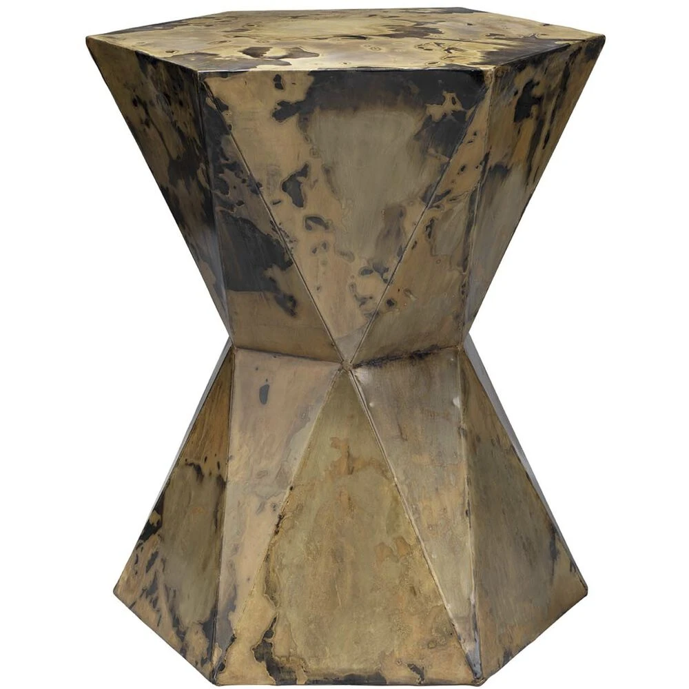 Crown 19 X 17 Inch Acid Washed Metal Side Table 1 Crown 19 X 17 Inch Acid Washed Metal Side Table