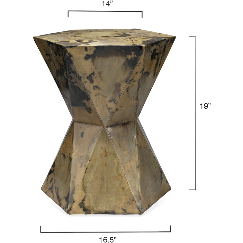 Crown 19 X 17 Inch Acid Washed Metal Side Table 3 Crown 19 X 17 Inch Acid Washed Metal Side Table - Image 3