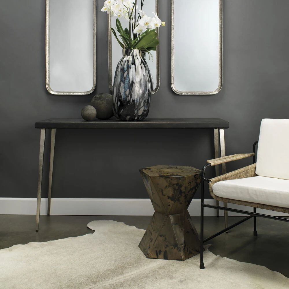 Crown 19 X 17 Inch Acid Washed Metal Side Table 7 Crown 19 X 17 Inch Acid Washed Metal Side Table - Image 7