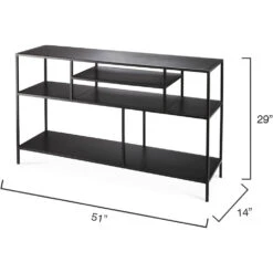 Element Shelved 51 X 14 Inch Black Iron Console Table -Home Decorate Shop 20elem cobk 5