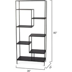 Element 80 X 36 X 16 Inch Black Iron Etagere -Home Decorate Shop 20elem etbk 5