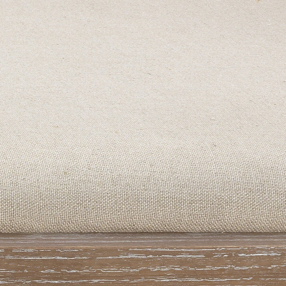 Grayson Off White Linen & Grey Washed Wood Settee 4 Grayson Off White Linen & Grey Washed Wood Settee - Image 4
