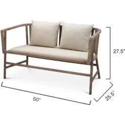 Grayson Off White Linen & Grey Washed Wood Settee 11 Grayson Off White Linen & Grey Washed Wood Settee -Home Decorate Shop 20gray sewna 10