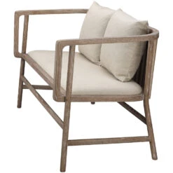 Grayson Off White Linen & Grey Washed Wood Settee 15 Grayson Off White Linen & Grey Washed Wood Settee -Home Decorate Shop 20gray sewna 5