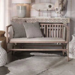 Grayson Off White Linen & Grey Washed Wood Settee 17 Grayson Off White Linen & Grey Washed Wood Settee -Home Decorate Shop 20gray sewna 8