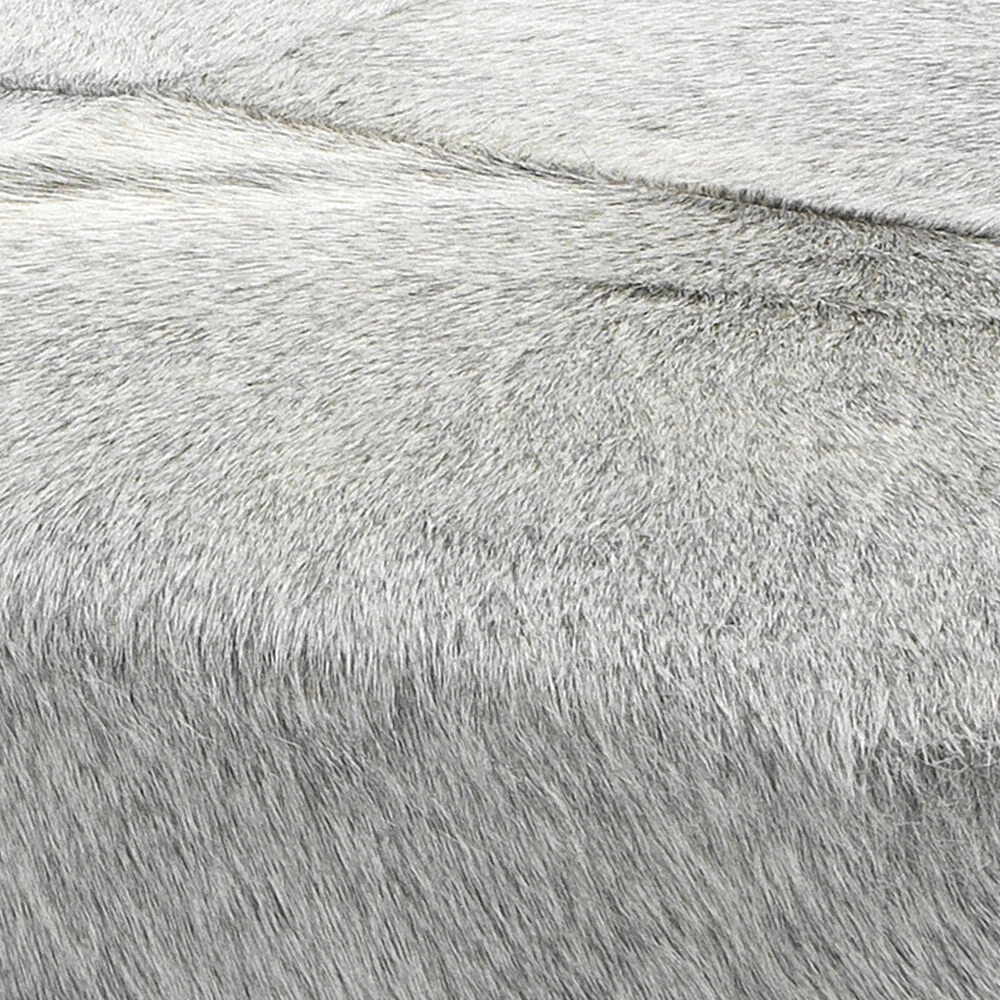 Kai Grey Hide & Black Hand Forged Iron Bench 4 Kai Grey Hide & Black Hand Forged Iron Bench - Image 4