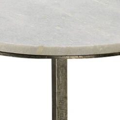 Left Bank 22 X 15 Inch White Marble With Gun Metal Iron Base Marble Table -Home Decorate Shop 20marb tlgm 3