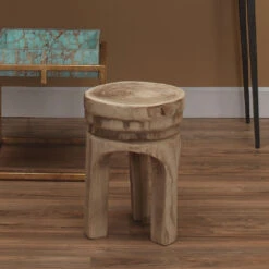 Mesa 17 X 13.5 Inch Natural Wood Wooden Stool -Home Decorate Shop 20mesa stwd 4