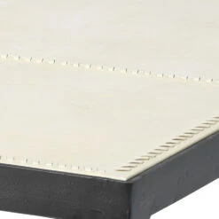 Nevado 26 X 26 Inch Off White Leather & Black Forged Iron Side Table -Home Decorate Shop 20neva stow 2