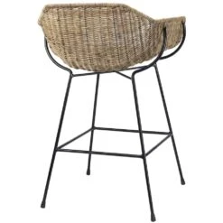Nusa 33 Inch Natural Rattan & Black Steel Counter Stool 9 Nusa 33 Inch Natural Rattan & Black Steel Counter Stool -Home Decorate Shop 20nusa csna 5