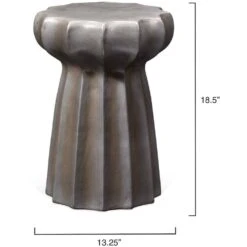 Oyster 19 X 13 Inch Charcoal Side Table -Home Decorate Shop 20oyst stch 2