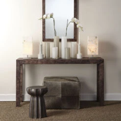 Oyster 19 X 13 Inch Charcoal Side Table -Home Decorate Shop 20oyst stch 4