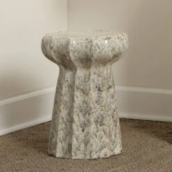 Oyster 18 X 13 Inch Cream Side Table -Home Decorate Shop 20oyst stsc 6
