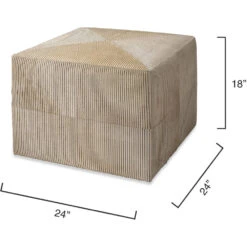 Pinstriped 18 Inch Black & Cream Hide Ottoman 6 Pinstriped 18 Inch Black & Cream Hide Ottoman -Home Decorate Shop 20pins lgcr 2