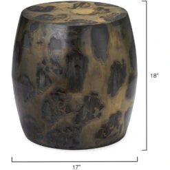 Realm 18 X 17 Inch Acid Washed Metal Side Table -Home Decorate Shop 20real staw 2