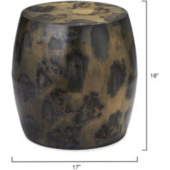 Realm 18 X 17 Inch Acid Washed Metal Side Table -Home Decorate Shop 20real staw 5