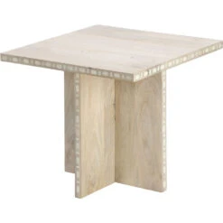 Sama 24 X 20 Inch White Patina Side Table